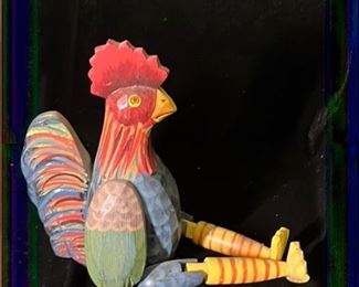 Wooden Rooster with Jointed legs