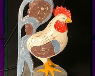 Vintage Wooden Rooster 