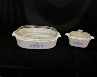 blue cornflower Corning Ware