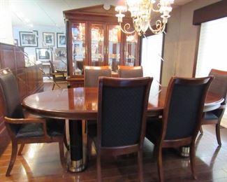 Large Dining Table with 7 chairs by Stanley. Wonderful Art Deco design