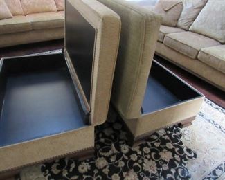 Pair of large matching storage ottomans