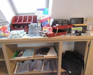 Lots of office supplies and desk top items. Many new in the package.
