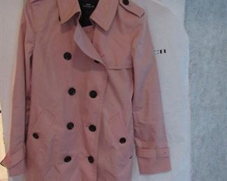 Coach pink leather coat