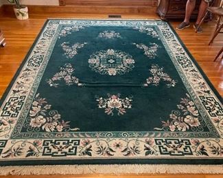 Large Green Rug: 92.5"w 130"l                                                                    $150.00