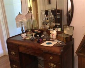 Master bedroom - vintage dresser, lamp, miscellaneous 