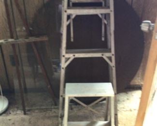 Storage building - metal ladder