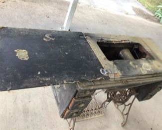 Old machine with top opened