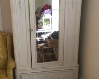 Bedroom - large armoire painted white