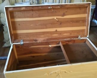 Cedar chest- painted white - inside
