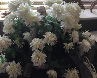 Front porch area (enclosed) - artificial  flowers in large container