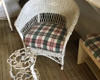 Front porch area (enclosed) - metal table + wicker chair