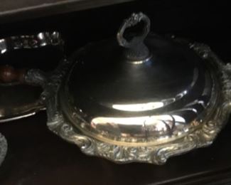 China Cabinet - silver serving dish with lid