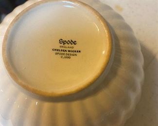 Vintage all white set of Spode Chelsea Wicker dishes - 40 pieces - circa 1890 