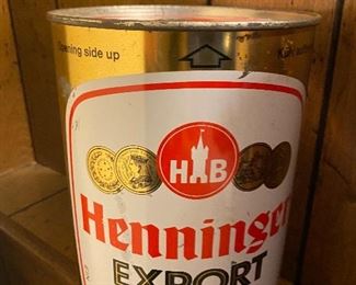 Giant vintage Henninger Beer can!
