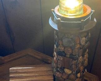 stone lighthouse lamp