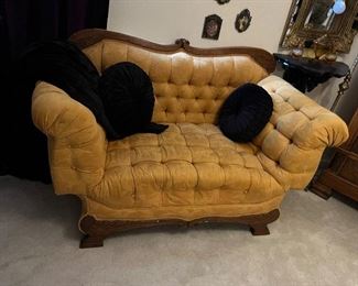 Fabulous rare sofa/loveseat that ends fold down as a lounge chair