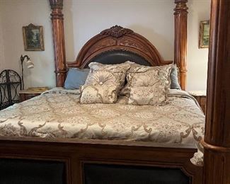 Beautiful king size bed also has canopy