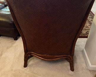 Cane back wing chairs