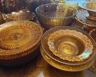 Amber plates bowls