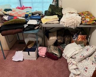 Handmade quilts and vintage blankets