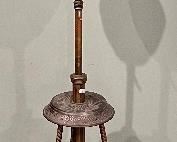 VICTORIAN BRASS B & H (BRADLEY & HUBBARD) PIANO LAMP WITH HAND PAINTED GLOBE 
