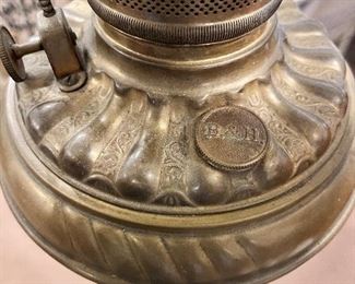 VIEW OF BRASS FONT MARKED “B & H” 