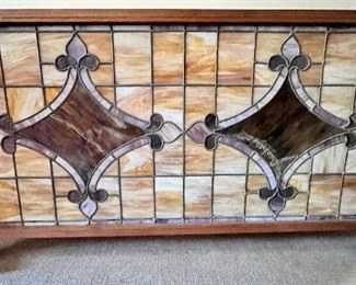 LARGE LEADED STAINED GLASS WINDOW 