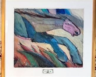 LG. FRAMED PAINTING BY VERMONT ARTIST “ROBERTS-RONDEAU 1987” 