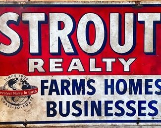 VINTAGE 2 SIDED METAL ADVERTISING SIGN 
