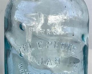 “THE TELEPHONE JAR WHITNEY GLASS WORKS” CANNING JAR 