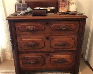 Antique walnut lowboy chest-of-drawers