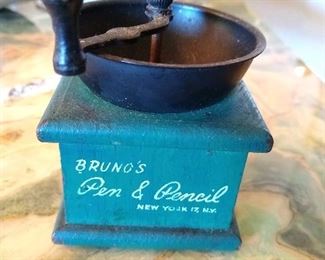 Very Rare, Circa 1940s/1950s Vintage Advertising Pepper Grinder.  A Piece of New York City Nostalgia The Famed Bruno’s Pen & Pencil Restaurant has been Featured in the Hit Series, "Mad Men" STEAK ROW -- East 45th Street