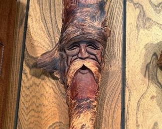 Wood carved faces