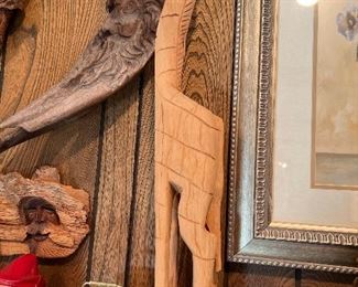 Wood carved giraffe