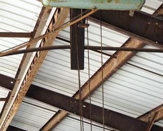 P & H Hevi-Lift Industrial Hoist Top Running Single Girder Crane Approximately, 100', Includes 15' Twin Hoist Lifting Beam
