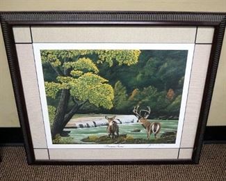 Framed Under Glass Wildlife Prints, Duck And Deer Themes, 27" x 23" Up to 34" x 28", Qty 4, Plus One Unframed