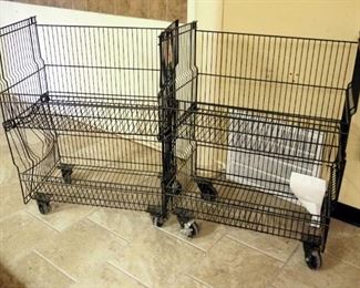 Wire Inventory Carts Qty 2, 40" x 29" x 18"