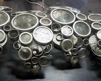 Sculpted Metal And Glass Fascination Sconces, Qty 4, 6 1/2" X 15"