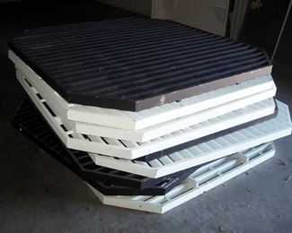 Octagonal Louvered Lighting Ceiling Display Mounts, Qty 9