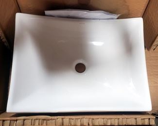 Vortens Manchester, 3327-V, Lavatory Basin, With 8" Centerset, And Decolav Rectangular Vessel Sink, 20.5" X 15"