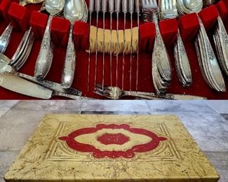 1737 ROGERS BROS Silver flatware set in vintage box