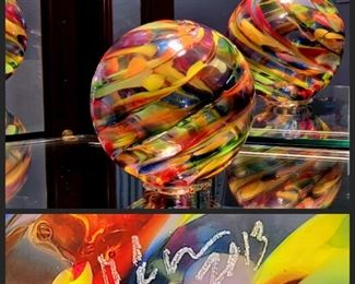 Art Glass orb signed by the artist 2013