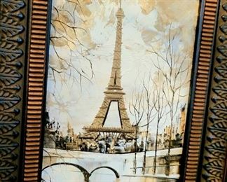 Framed painting of Paris
