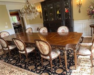 Beautiful dining room set by E.J. Victor. with 8 upholstered chairs