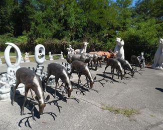 Aluminum deer and abstract art pieces for a one of a kind look in you landscape