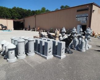Warehouse and lot full of pieces