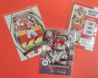 Patrick Mahomes, Joe Montana &Tyrann Mathieu Cards