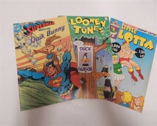 comic books. Including Little Lotta, Looney Tunes, and Superman meets the Quick Bunny.