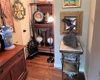 Antiques, art, vintage Mexican sombrero, antique Oriental area rugs