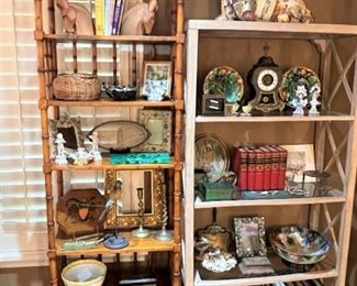Vintage 1960’s faux “Bamboo” tall display shelf
